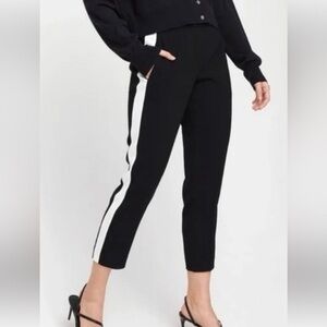Aritzia Babaton Conan Black Pants with a White Terado Side Stripe